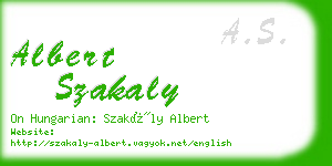 albert szakaly business card